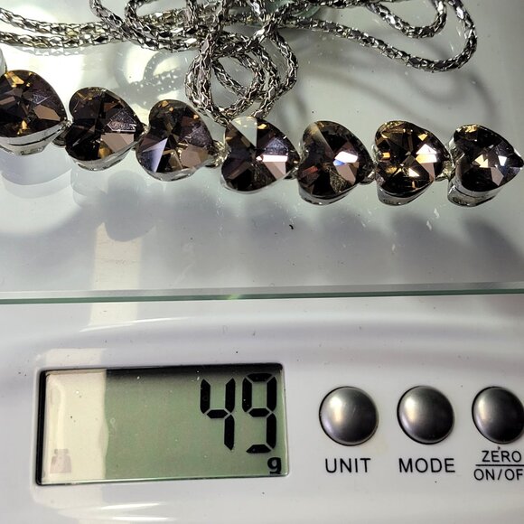 Crystal Heart Shape Pendants Necklace Long Statement Heart shape Necklace - Picture 8 of 8